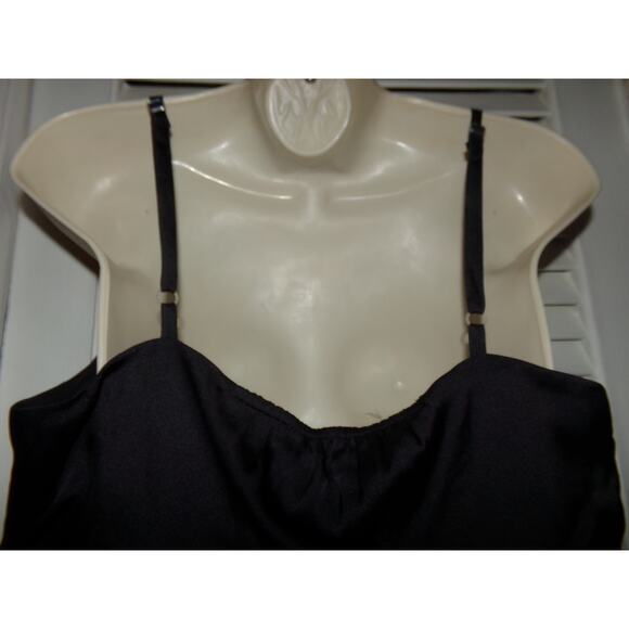 Apt 9 black satin look and lace cami adjustable strap XL NWT Sexy Soft - Picture 2 of 5